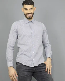 La Piscine Paris Chemise he à rayures bleu foncé Chrom*Homme Chemises