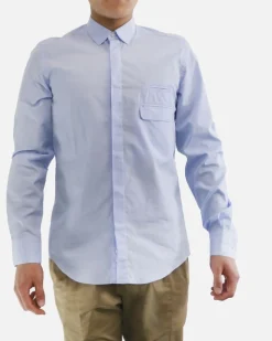 La Piscine Paris Chemise ciel à poches fantaisie Low Brand*Homme Chemises