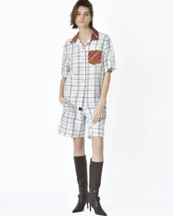 La Piscine Paris Chemise d'ensemble pyjama à carreaux McQ Alexander Mcqueen*Femme Chemisiers & Blouses