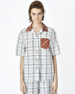 La Piscine Paris Chemise d'ensemble pyjama à carreaux McQ Alexander Mcqueen*Femme Chemisiers & Blouses
