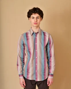 La Piscine Paris Chemise en coton à rayures multicolores Lords & Fools*Homme Chemises