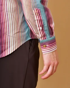 La Piscine Paris Chemise en coton à rayures multicolores Lords & Fools*Homme Chemises