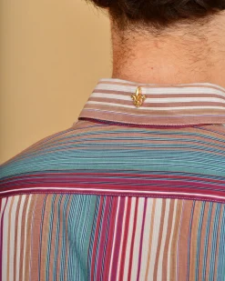 La Piscine Paris Chemise en coton à rayures multicolores Lords & Fools*Homme Chemises