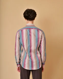 La Piscine Paris Chemise en coton à rayures multicolores Lords & Fools*Homme Chemises