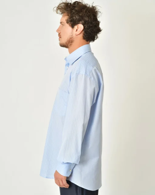 La Piscine Paris Chemise en coton à rayures Rodrigo*Homme Chemises