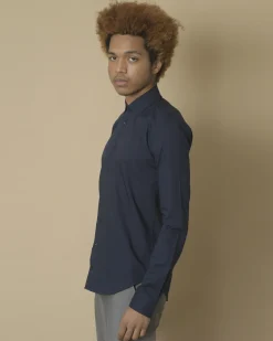 La Piscine Paris Chemise en coton foncé Blue Industry*Homme Chemises