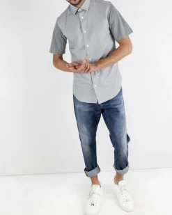 La Piscine Paris Chemise en coton à manche jersey Marchand Drapier*Homme Chemises