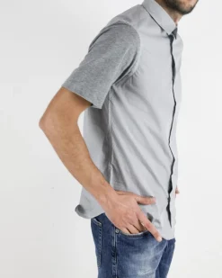 La Piscine Paris Chemise en coton à manche jersey Marchand Drapier*Homme Chemises