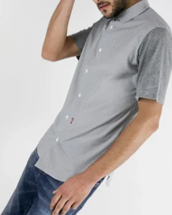 La Piscine Paris Chemise en coton à manche jersey Marchand Drapier*Homme Chemises