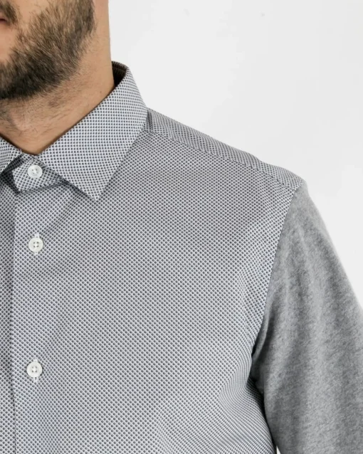 La Piscine Paris Chemise en coton à manche jersey Marchand Drapier*Homme Chemises