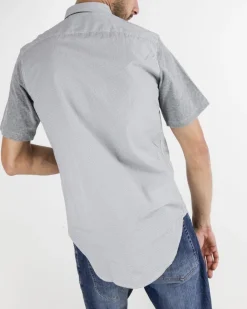 La Piscine Paris Chemise en coton à manche jersey Marchand Drapier*Homme Chemises