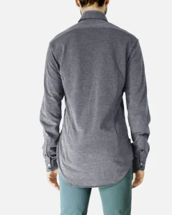 La Piscine Paris Chemise en coton piqué bleu Blue Industry*Homme Chemises