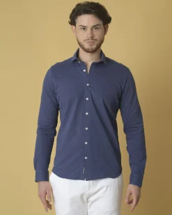 La Piscine Paris Chemise en coton piquée Blue Industry*Homme Chemises