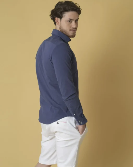 La Piscine Paris Chemise en coton piquée Blue Industry*Homme Chemises