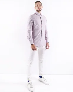 La Piscine Paris Chemise en coton violette rayée Pal Zileri*Homme Chemises