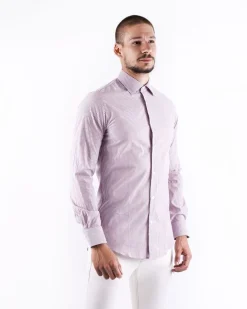 La Piscine Paris Chemise en coton violette rayée Pal Zileri*Homme Chemises