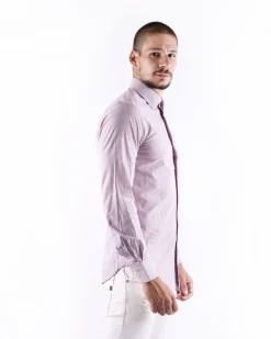 La Piscine Paris Chemise en coton violette rayée Pal Zileri*Homme Chemises