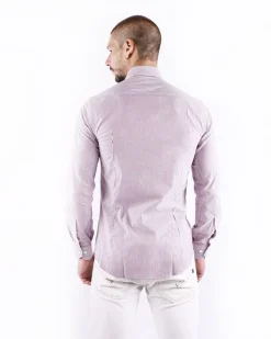 La Piscine Paris Chemise en coton violette rayée Pal Zileri*Homme Chemises