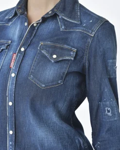 La Piscine Paris Chemise en jean/denim effet déchiré Dsquared2*Femme Chemisiers & Blouses