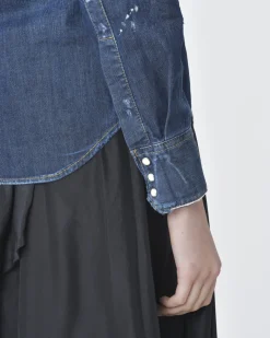 La Piscine Paris Chemise en jean/denim effet déchiré Dsquared2*Femme Chemisiers & Blouses
