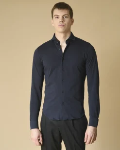 La Piscine Paris Chemise en jersey de coton Blue Industry*Homme Chemises