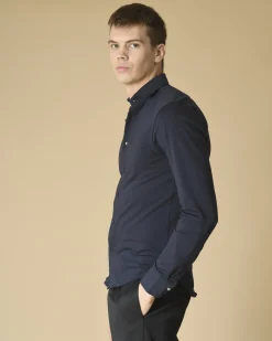 La Piscine Paris Chemise en jersey de coton Blue Industry*Homme Chemises