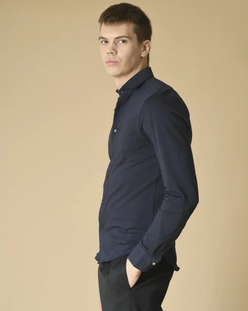 La Piscine Paris Chemise en jersey de coton Blue Industry*Homme Chemises
