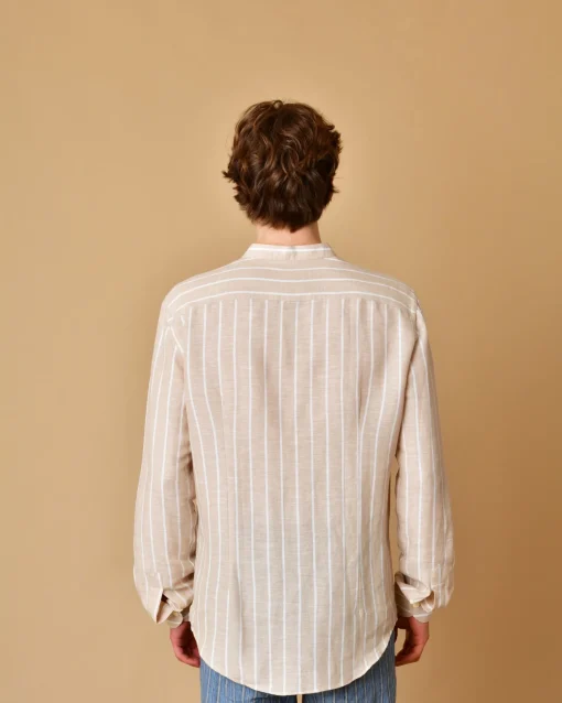 La Piscine Paris Chemise en lin et coton à rayures AT.P.CO*Homme Chemises