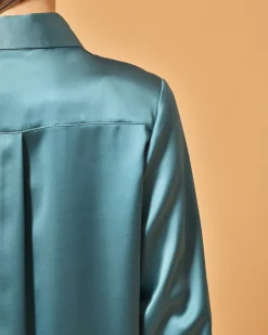 La Piscine Paris Chemise en satin vert d’eau Edward Achour*Femme Chemisiers & Blouses
