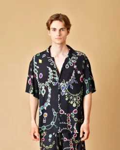 La Piscine Paris Chemise en viscose à motifs bijoux John Richmond*Homme Chemises