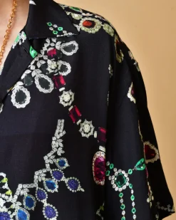 La Piscine Paris Chemise en viscose à motifs bijoux John Richmond*Homme Chemises