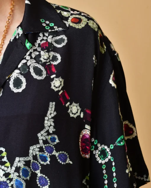 La Piscine Paris Chemise en viscose à motifs bijoux John Richmond*Homme Chemises