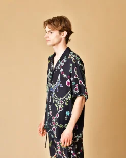 La Piscine Paris Chemise en viscose à motifs bijoux John Richmond*Homme Chemises