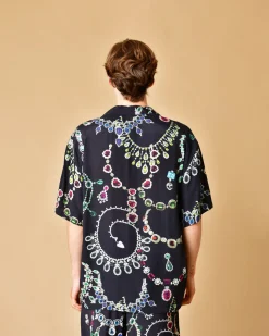 La Piscine Paris Chemise en viscose à motifs bijoux John Richmond*Homme Chemises