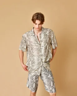 La Piscine Paris Chemise en viscose à motifs pixels John Richmond*Homme Chemises
