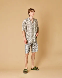 La Piscine Paris Chemise en viscose à motifs pixels John Richmond*Homme Chemises