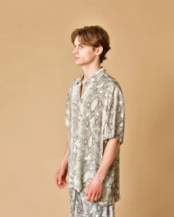 La Piscine Paris Chemise en viscose à motifs pixels John Richmond*Homme Chemises