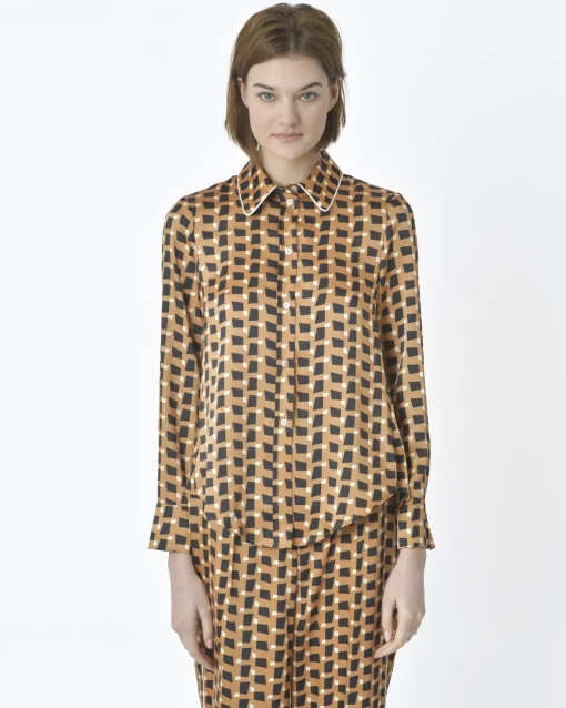 La Piscine Paris Chemise manches longues motif géométrique Beatrice B*Femme Chemisiers & Blouses
