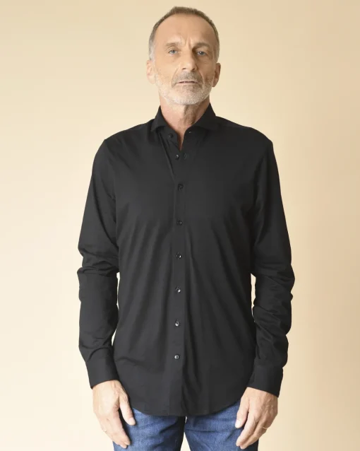 La Piscine Paris Chemise e en jersey de coton Blue Industry*Homme Chemises