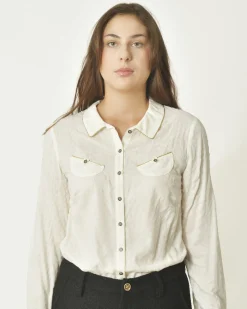 La Piscine Paris Chemisier à imprimé texturé en velours Chemins Blancs*Femme Chemisiers & Blouses