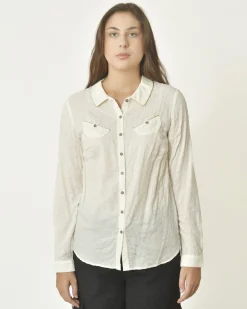 La Piscine Paris Chemisier à imprimé texturé en velours Chemins Blancs*Femme Chemisiers & Blouses