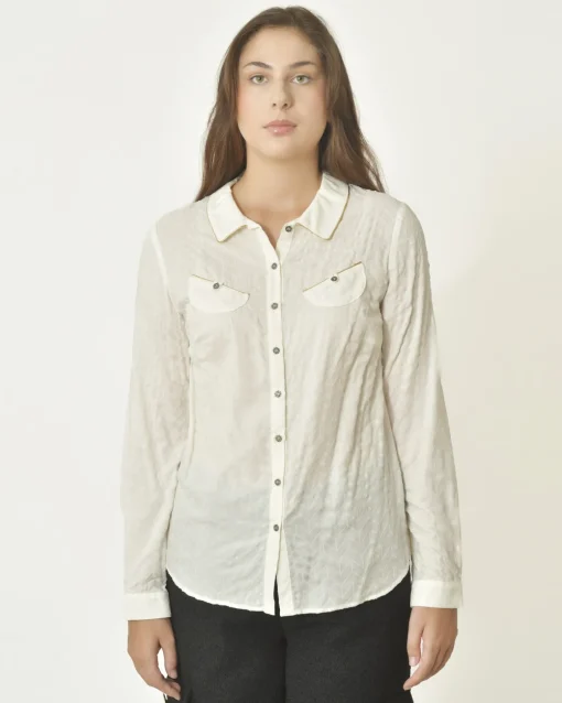 La Piscine Paris Chemisier à imprimé texturé en velours Chemins Blancs*Femme Chemisiers & Blouses