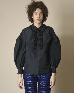 La Piscine Paris Chemisier à volants et manches bouffantes P.A.R.O.S.H*Femme Chemisiers & Blouses