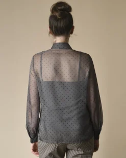 La Piscine Paris Chemisier à volants plissé et motifs pois P.A.R.O.S.H*Femme Chemisiers & Blouses