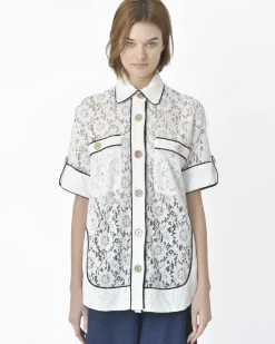 La Piscine Paris Chemisier bordure noir Edward Achour*Femme Chemisiers & Blouses