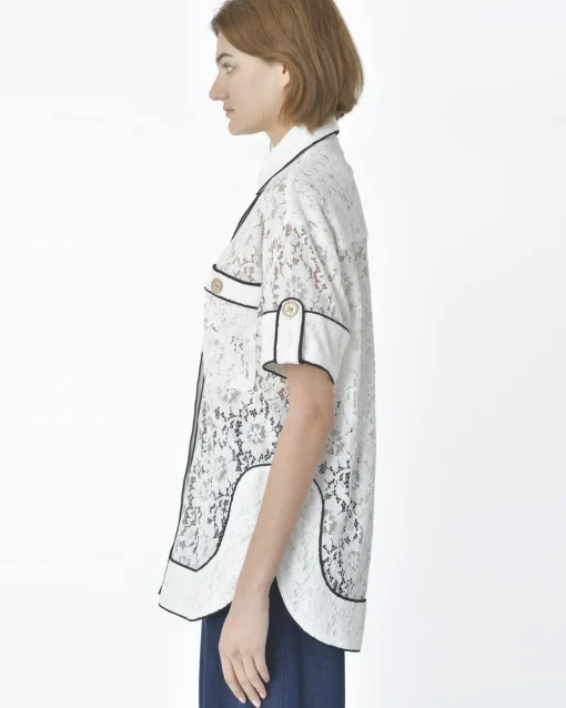 La Piscine Paris Chemisier bordure noir Edward Achour*Femme Chemisiers & Blouses