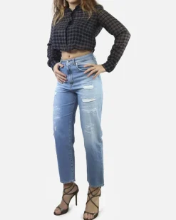 La Piscine Paris Chemisier crop top à carreaux Sara Roka*Femme Chemisiers & Blouses