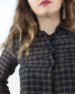 La Piscine Paris Chemisier crop top à carreaux Sara Roka*Femme Chemisiers & Blouses