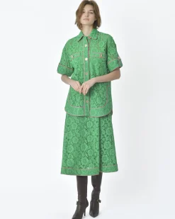 La Piscine Paris Chemisier d'ensemble ajourée e et rose Edward Achour*Femme Chemisiers & Blouses