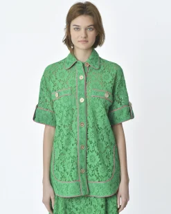 La Piscine Paris Chemisier d'ensemble ajourée e et rose Edward Achour*Femme Chemisiers & Blouses
